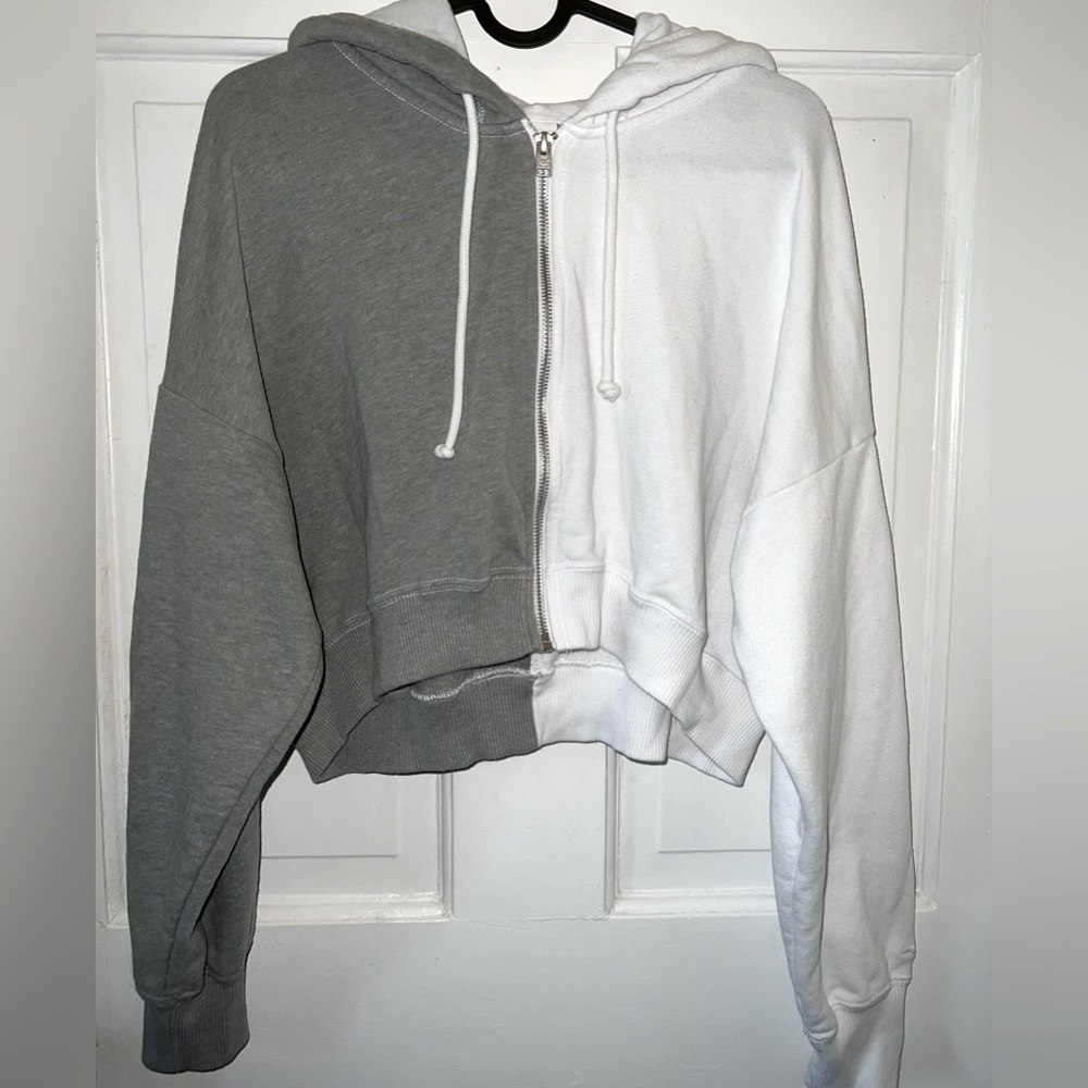 Hollister cropped zip up hoodie